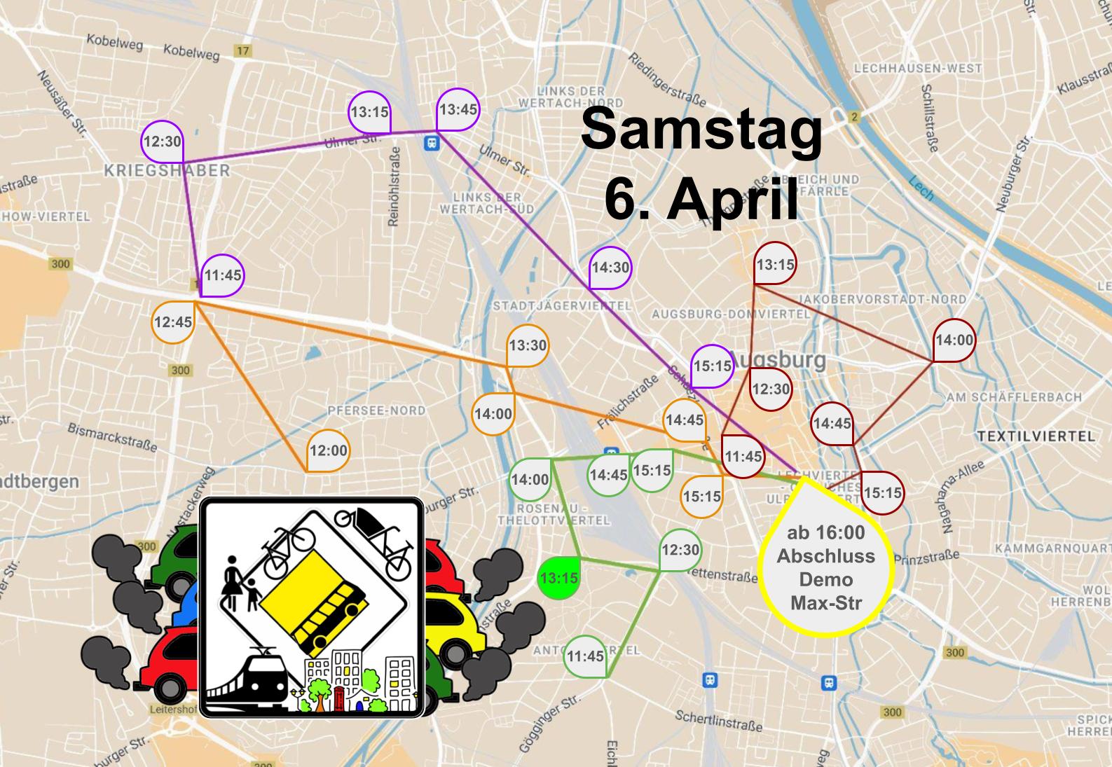 6. April 2024: 29 x 15 Minuten Kurzkundgebung für eine echte Mobilitätswende